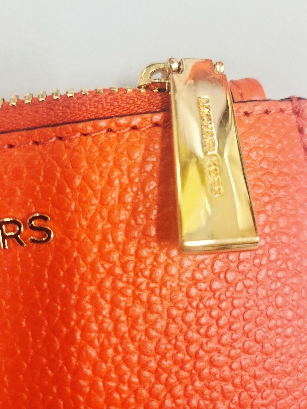 NWT Michael Kors Optic Orange Small Pebbled Leather Coin Purse Wristlet Wallet - Picture 4 of 12